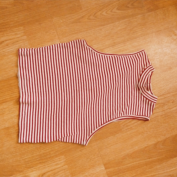 Charlotte Russe Tops - Red and white striped crop top